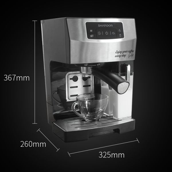 ABS Coffee Machine With Milk Frother SS304 Single Coffee Cappuccino Latte Espresso Maker