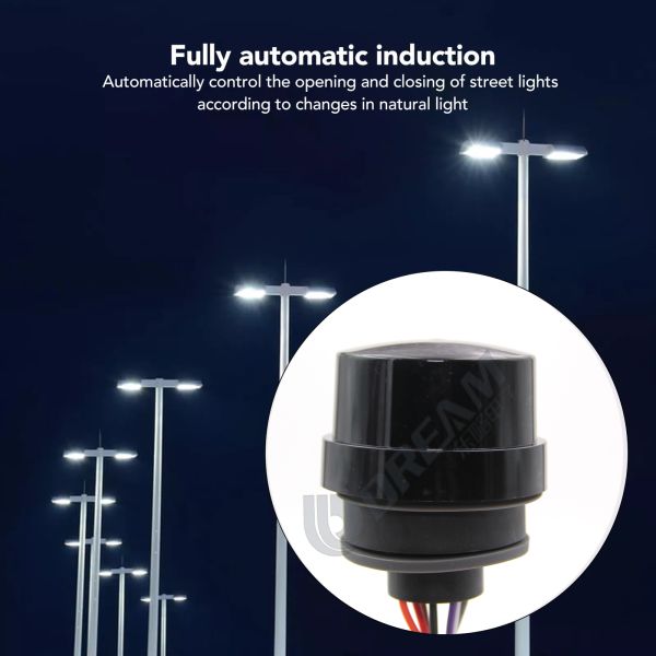 Photocell Sensor With Auto On Off Photo Control & IP65 Photoelectric Sensor Receptacle Set For Outdoor LED Lighting