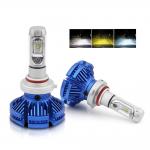 Three Color 9005 Led Replacement Headlight Bulbs / Car H7 H4 Led Headlight Bulb
