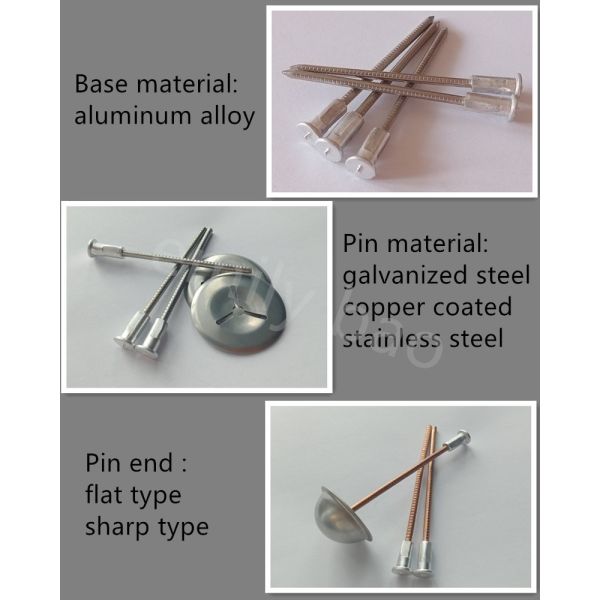 Aluminum Base Bimetallic Insulation Stud Welding Pins With Self Locking Washer