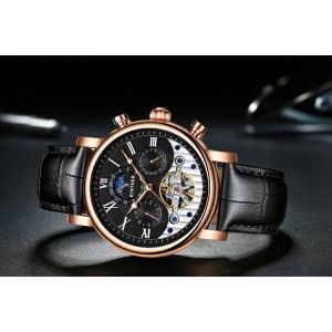 Classic Tourbillon Skeleton Watch Elegant Appearance Accurate Travel Time