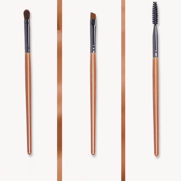 Sandalwood Bamboo Handle Full Makeup Brush Set 9 Pieces Smooth Application