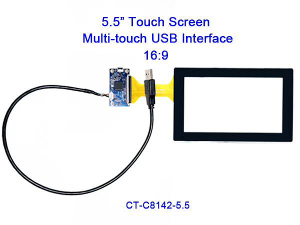 USB Interface GG Touch Panel 5.5 Inch Multi Touch Capacitive Screen