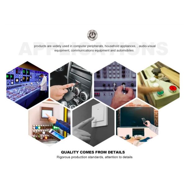 6 PIN Illuminated Tact Switch , metal Square Push Button Light Switch