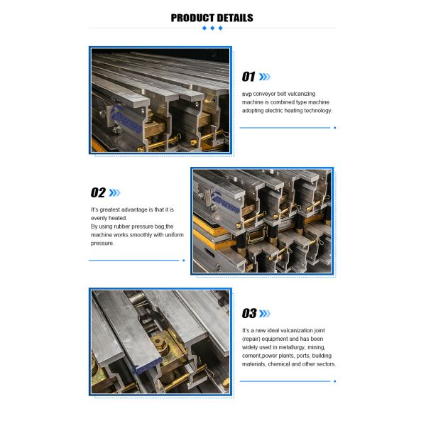 Sectional Vulcanizing Press 22 bias Degree Belt Vulcanizer for 1200mm Wide Rubber Belt