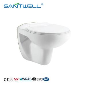Buy cheap Ceramic Wall Hung WC Rimless Toilet with Soft Closing Seat Cover product