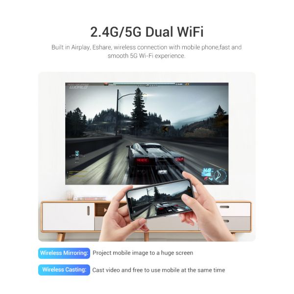 Mini Smart Projector 4K Phone Portable Pico Cube LED DLP Android Wireless Factory Supply Movie Short Throw Projectors