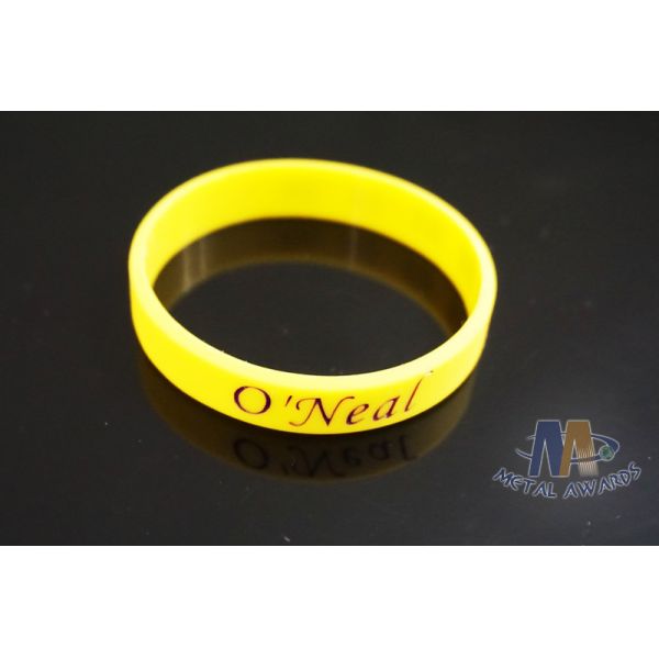 Reflective Custom Printed Silicone Wristbands , Custom Rubber Band Bracelet