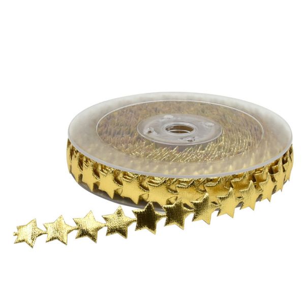 15mm*15m Ultrasonic Star Wired Ribbon Plain Pattern Jacquard Ribbon