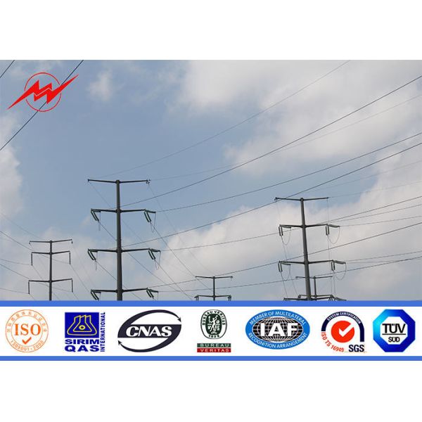15m 800Dan Electrical Line Power Transmission Poles With Single / Double