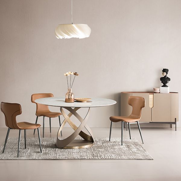 OEM Round Contemporary Marble Dining Table 1.35M Formaldehyde Free