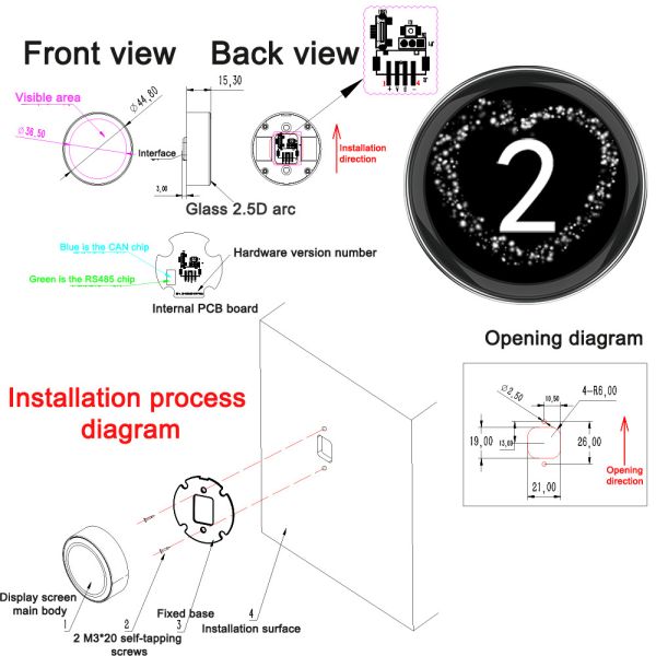 Round 1.28 Inch Elevator Touch LOP Elevator Touch Landing Operating Panel For Elevator Lift Parts