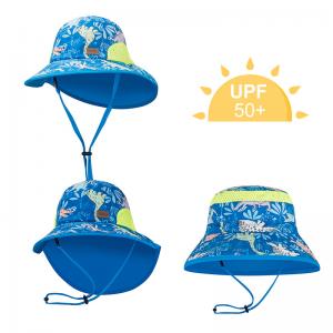 China Neck Flap Upf50+ Hat Childrens Wide Brim Hats 43cm 100% Cotton on sale