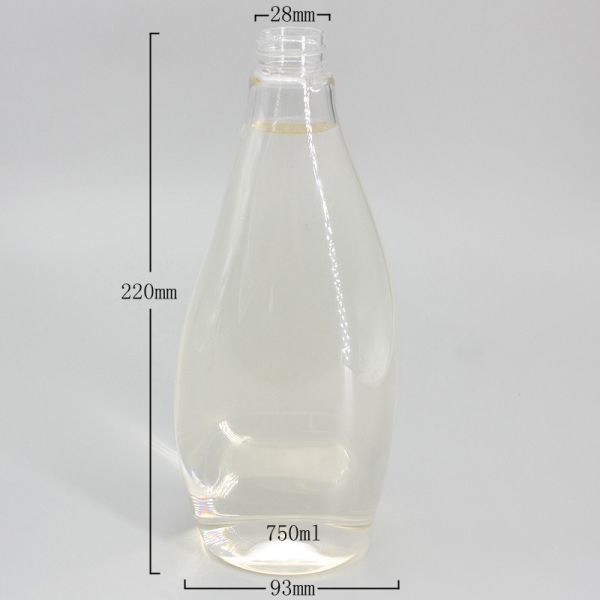 Shampoo Bottle 750ml Transparent Lotion Shower Plastic Bottle Pump Dispenser Clear Large Packaging Bottle Special Shape