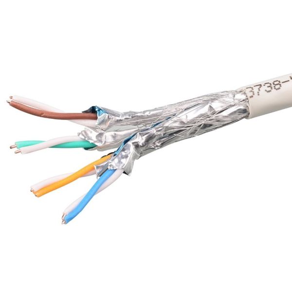SFTP Cat7 Lan Cable 23AWG Bare Copper 1000Ft 305M per Reel with Grey Jacket or Customized colour