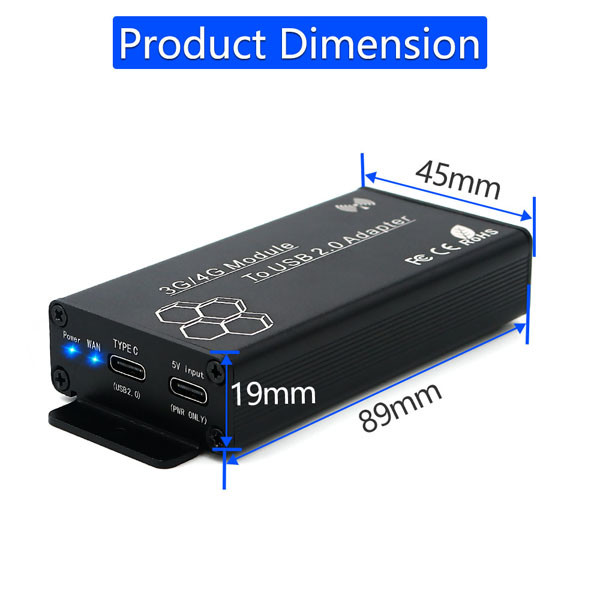 FCC NGFF To USB Adapter With SIM Card Slot Auxiliary Power Interface For WWAN/LTE Module
