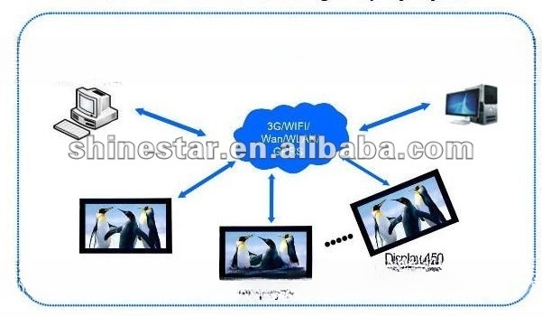 12 Inch TFT LED LCD display / digital advertising screen with SD USB media player function