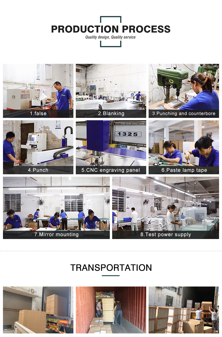 Customized LED Arched Bathroom Mirror Smart Touch Screen Vanity Mirror Anti Fog