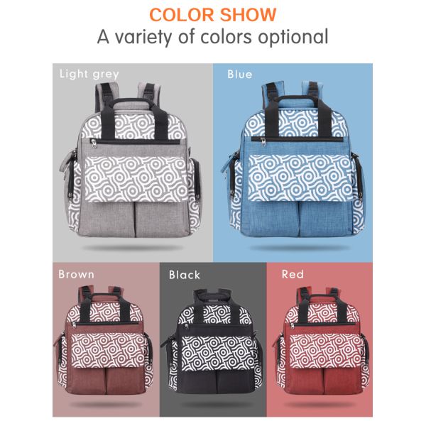Large Capacity Maternity Mummy Diaper Bag Multi-functional Travel Backpack with Stroller Strap with Changing Station