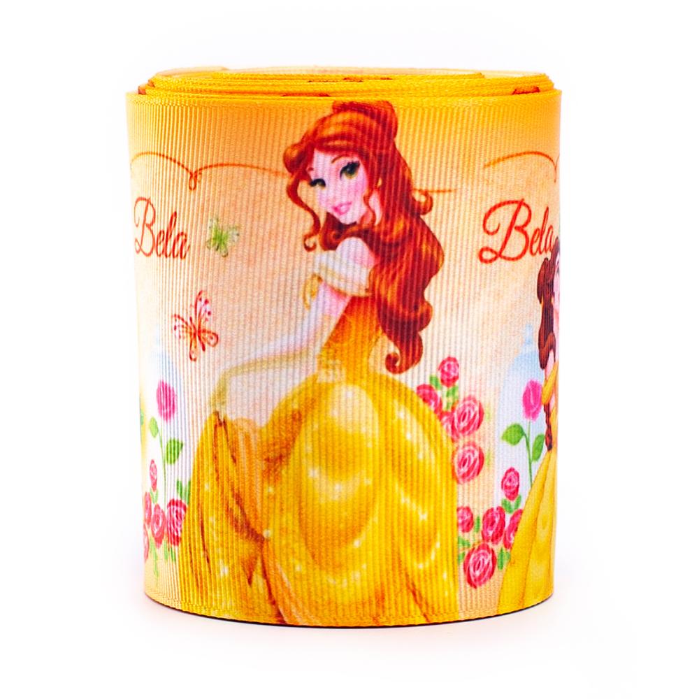 75mm wholesale Cartoon mickey polyester grosgrain heat transfer printed ribbon