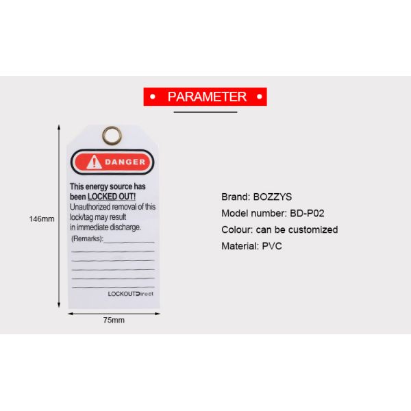 BOSHI OEM Acceptable PVC Material Lockout Safety Lockout Tagouts