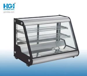China 130L Curved Glass Cake Display Fridge Freestanding Adjustable Chrome Plated on sale