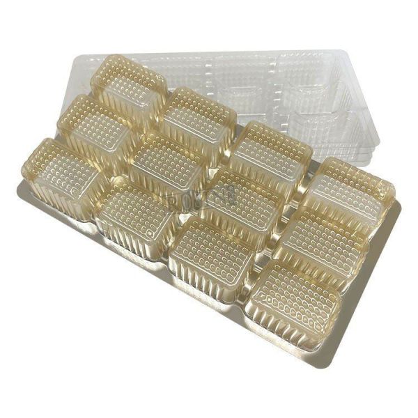 12 Cavity Plastic Chocolate Packaging Golden Chocolate Blister Packaging Tray