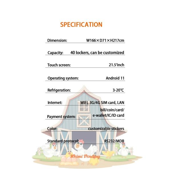 Farm Fresh 24/7 Locker Vending Machine with Automated Cooling and Contactless Payment