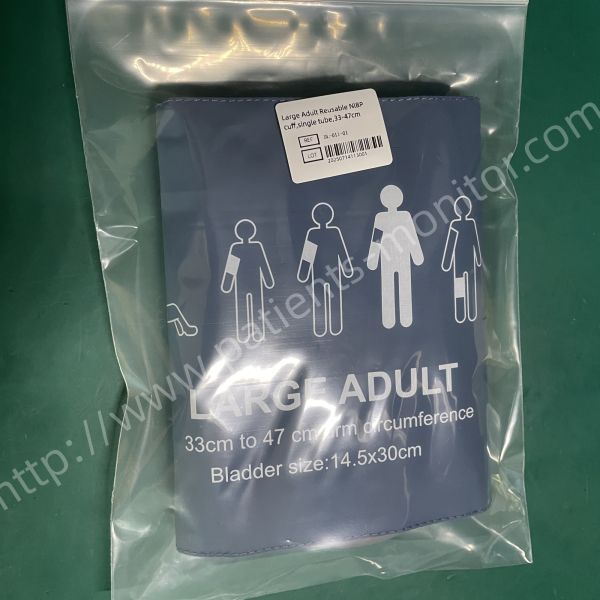 Reusable NIBP Cuff 33-47cm Large Adult Single Tube Blood Pressure Cuff with 90 Days Warranty