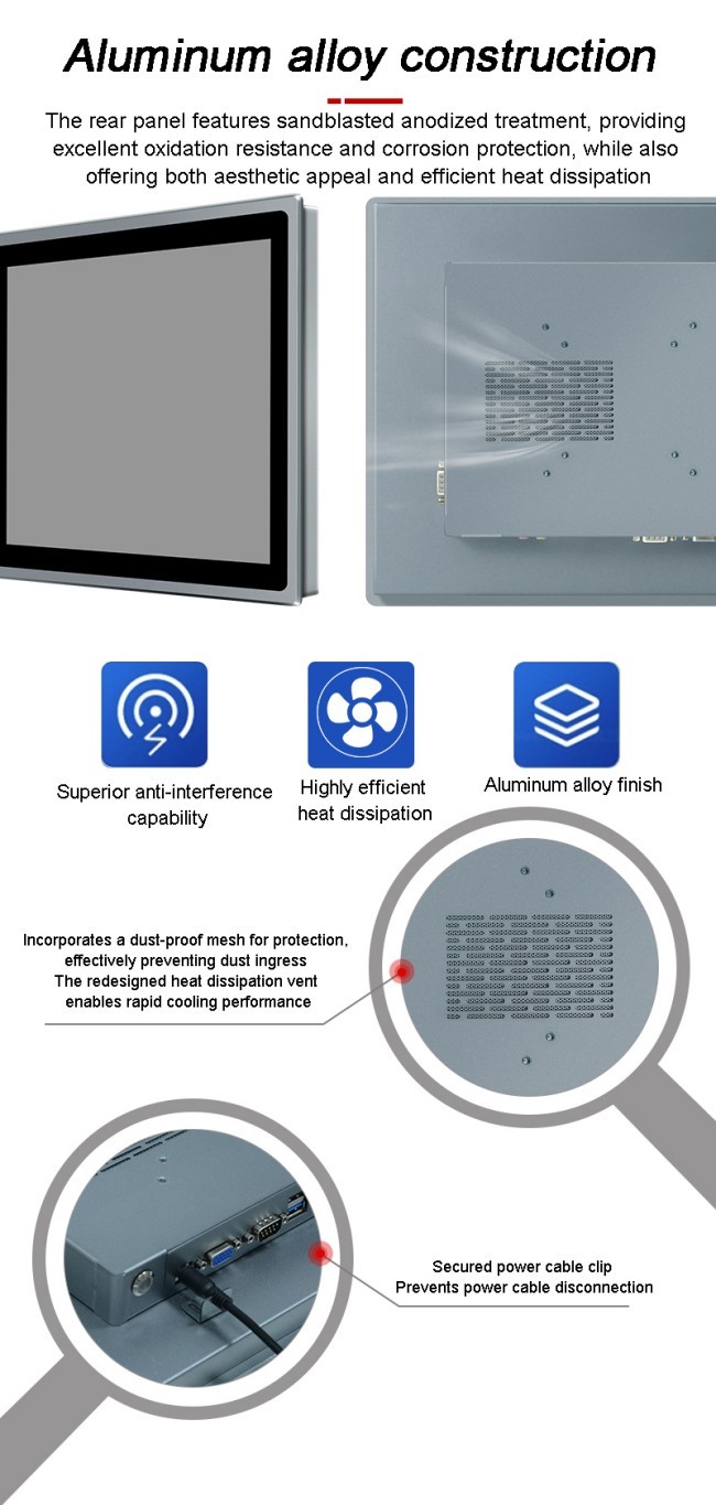 21.5 Inch Industrial Capacitive Touch Screen Panel Pc With Win10 Ip65 Waterproof Vesa Mount Embedded Industry Monitor
