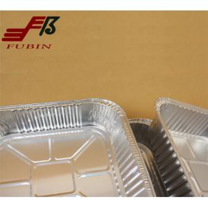 Buy cheap OEM Logo Square Foil Trays Smooth Silver Foil Food Container product