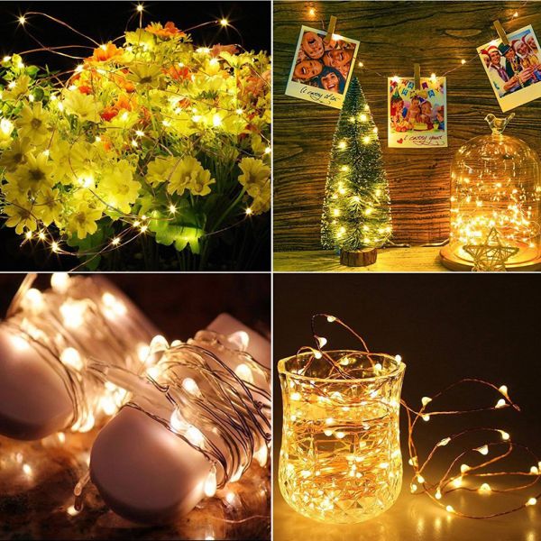 Mini LED String light 2M Silver Wire Fairy Lights for Garland Home Christmas Wedding Party Decoration Powered by CR2032