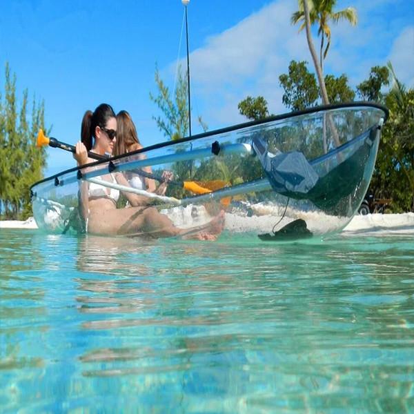 Plastic Hull Material transparent kayak, PC clear boat ,polycarbonate transparen