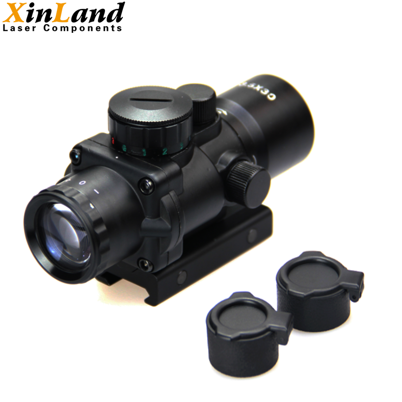 3X Prism Tactical Air Gun Rifles With Flip Up Lens Cover Set Circle Dot Hunting