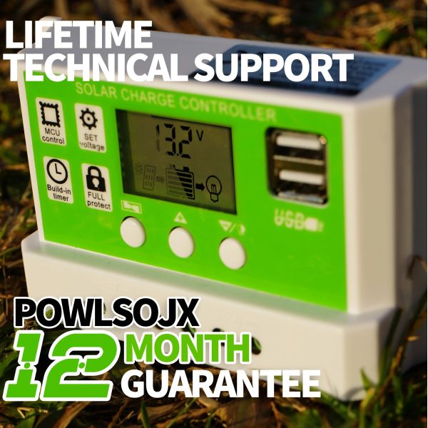 30A PWM Solar Charge Controller Discharge Regulator 12V 24V 1920W for Lithium Batteries