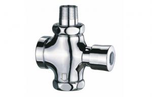 China Press Button Self Closing Flush Valves / Chrome Finish Brass Sink Faucets for Hotel on sale