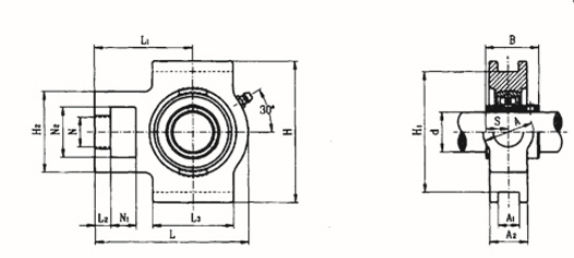 Flanged Bearing Housing T205 UCT 205 with Noise Level Z2 and HT200 Housing Material