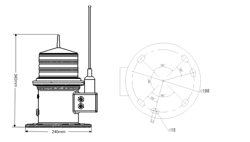 Solar AIS LED Navigation Lantern IALA White Buoy Navigation Lights