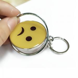 Buy cheap Smiling Face Custom Logo Keychains Yellow Circle With Eco-friendly Metal product