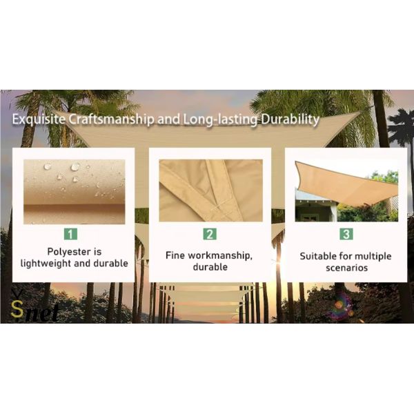 Rectangle Polyester Sun Shade Fabric 10'X13' Waterproof Sun Shade Fabric Customized