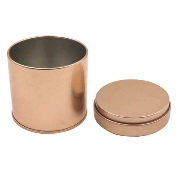 Round Tea Tin Cans Empty Iron Box For Food Packing