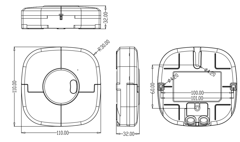 12m Mounting Height Grouping Function 2.4G RF Microwave Motion Sensor Energy-saving Switch With Surface Mounting