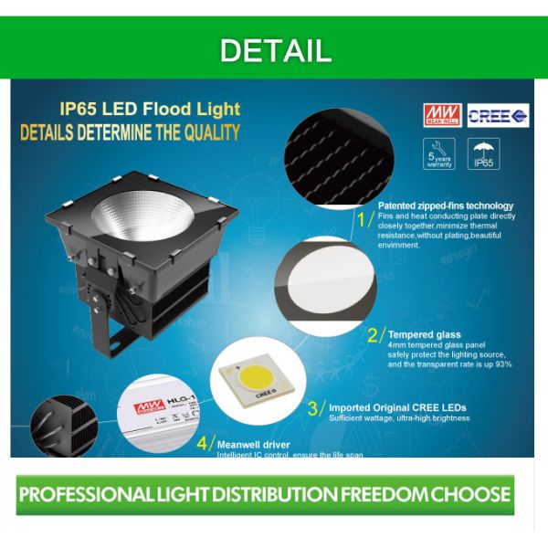 500W / 1000W IP67 Industrial High Bay LED Lighting For Stadium Lights High Power