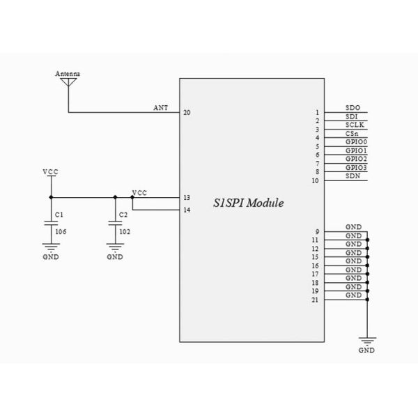 Cansec S1SPI ST Spirit 1 14dBm Sub GHz Module IPEX Connector Antenna