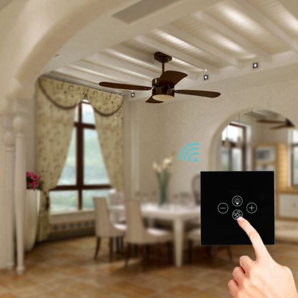 86*86mm 4 Gang Touch Dimmer Switch Iot Light Switch EU Standard