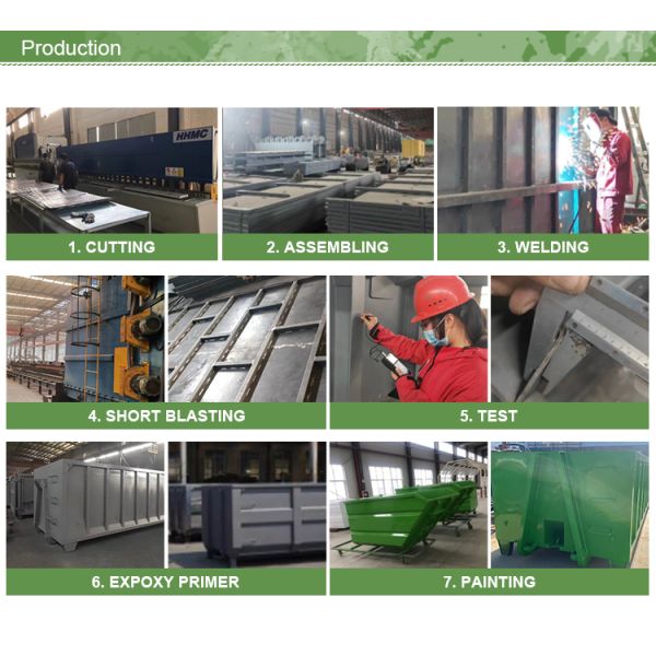 4 Yards Construction Waste Transport Skip Bin Heavy Metal Garbage Container