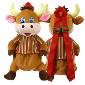 Buy cheap 3D Modeling 30cm Christmas Cow Plush Backpack For Kids product