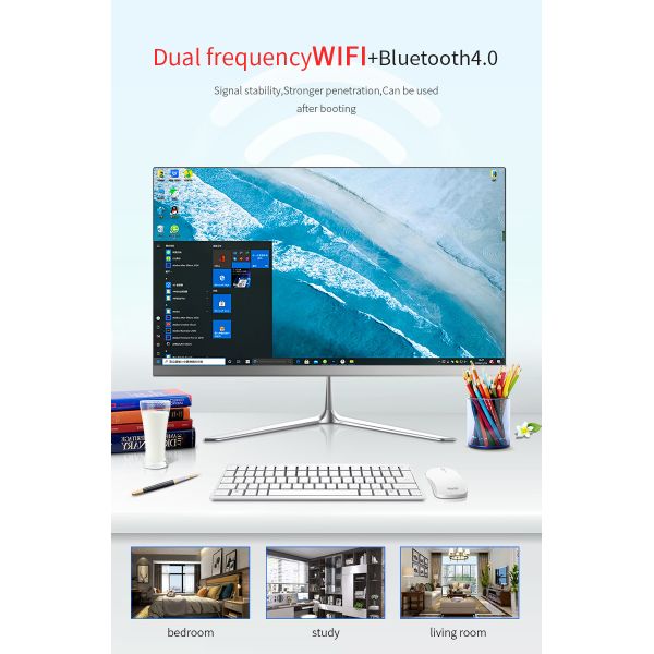 school 2mm frame Mainboard H410 21.5 Inch All In One PC