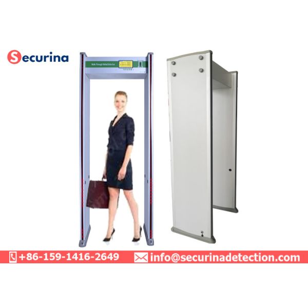 DC 100-240V Adapter Door Frame Metal Detector 7'' LCD Display Two LED Light Bar Alarming