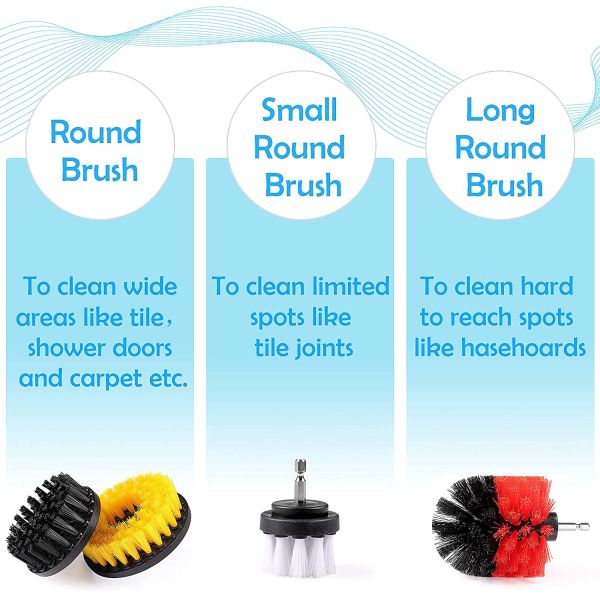 11pcs Nylon Drill Cleaning Brush Set 100mm Outside Diameter